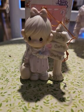 Precious Moments Girl Figurine Ornament Holiday Porcelain Love Caring 90s